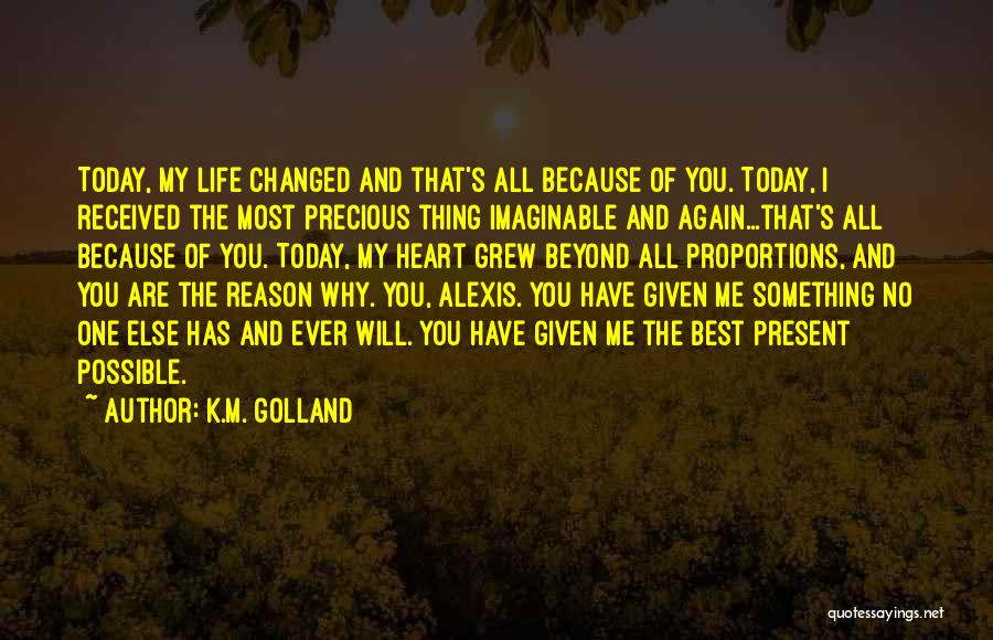 One Of The Best Quotes By K.M. Golland