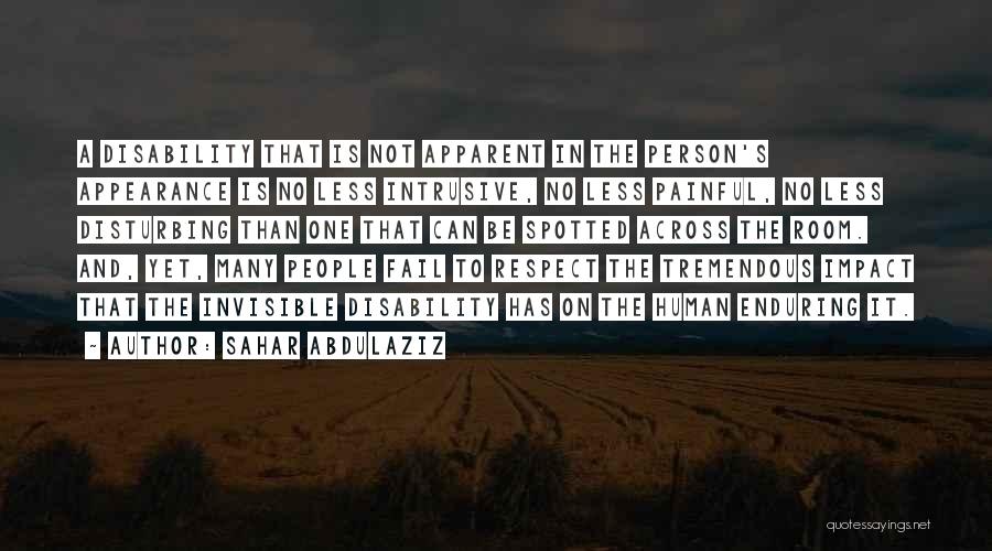 One Person's Impact Quotes By Sahar Abdulaziz