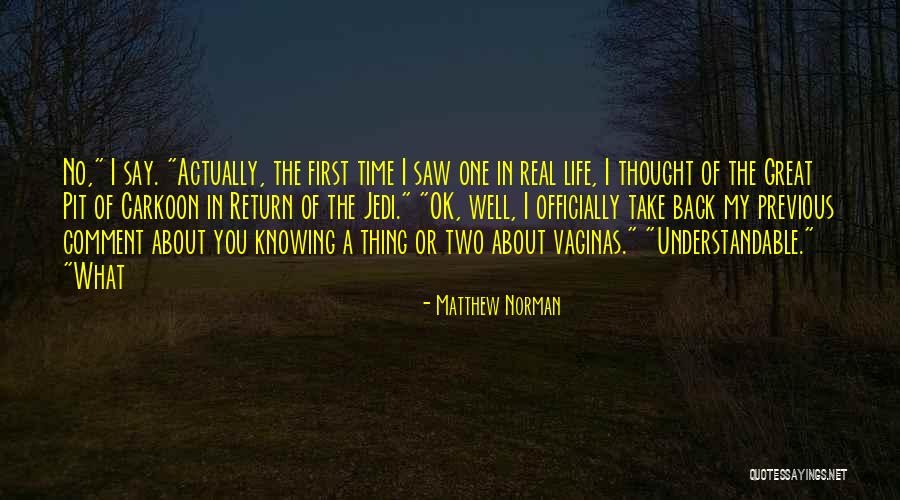 One Real Thing Quotes By Matthew Norman One Real Thing Quotes By Matthew Norman