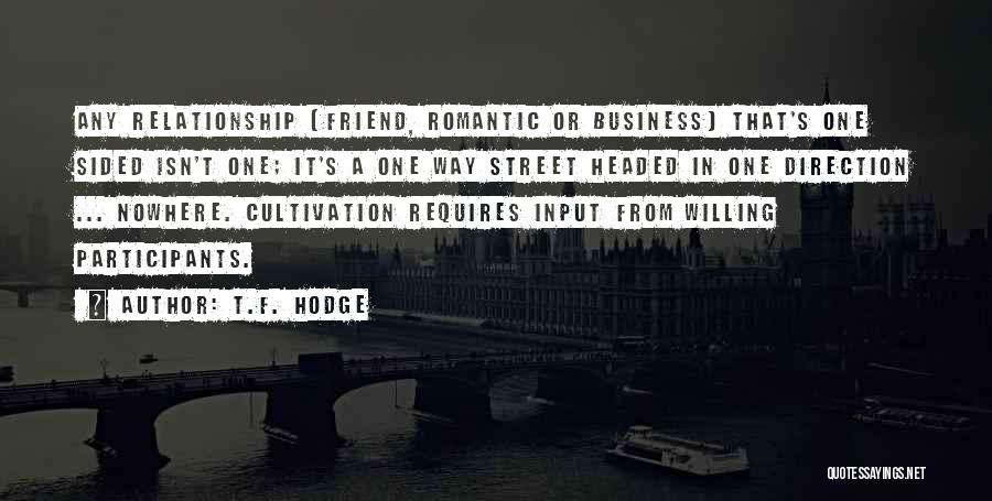 One Sided Relationships Quotes By T.F. Hodge