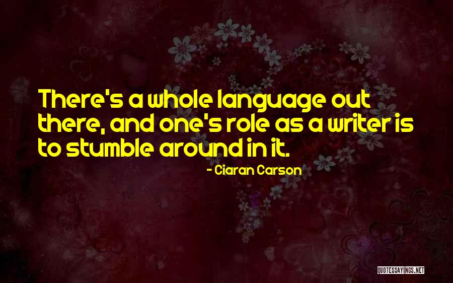 One Stumble Quotes By Ciaran Carson One Stumble Quotes By Ciaran Carson