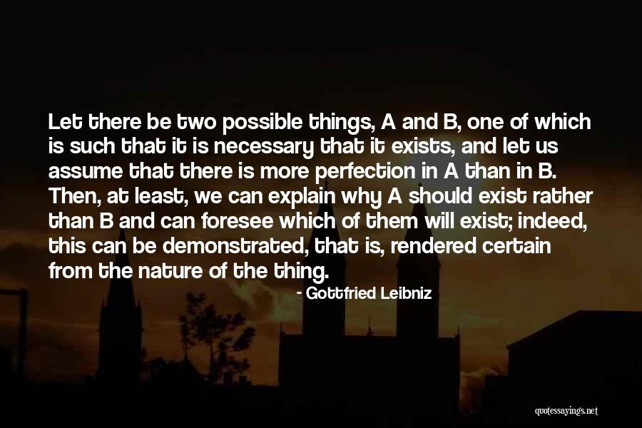 One Thing For Sure Two Things For Certain Quotes By Gottfried Leibniz