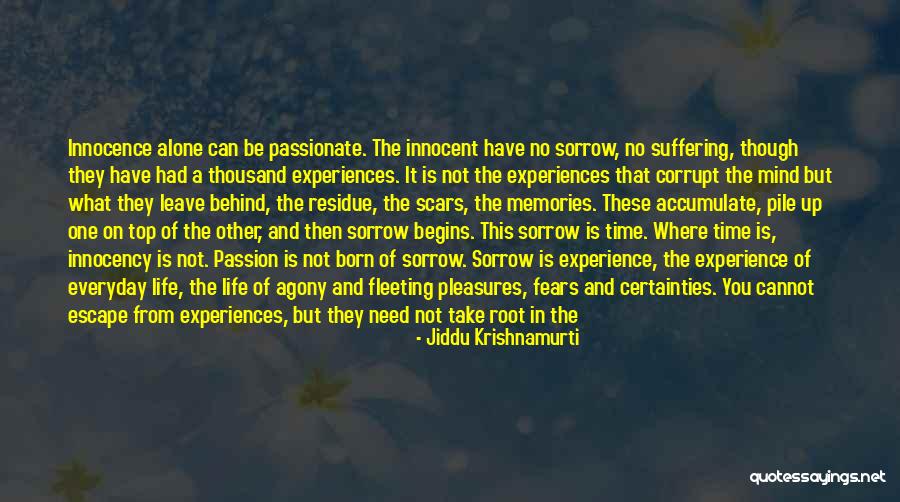 One Time Experiences Quotes By Jiddu Krishnamurti