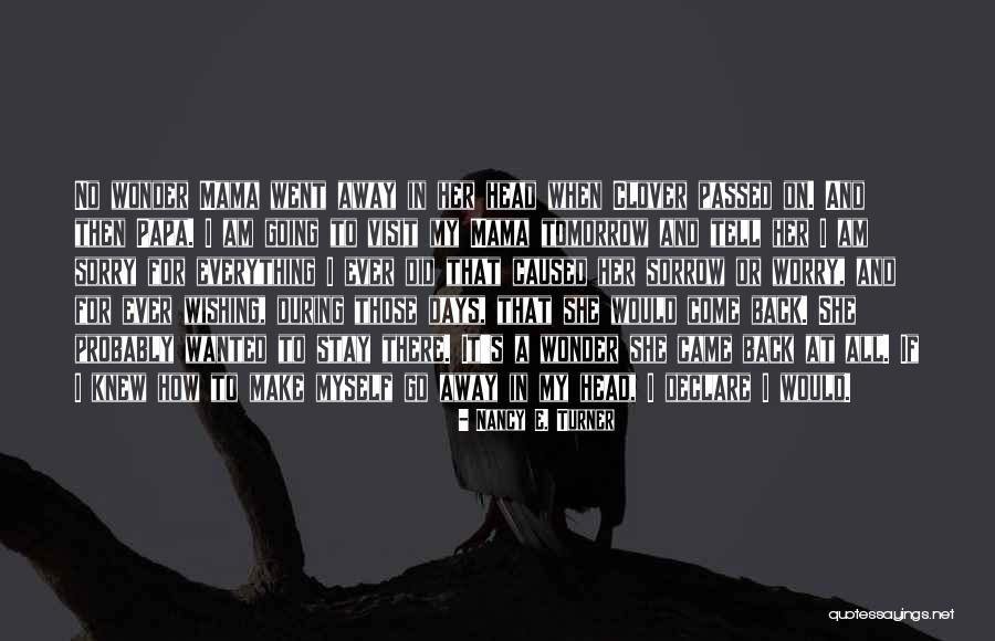 Ones Who Passed Away Quotes By Nancy E. Turner Ones Who Passed Away Quotes By Nancy E. Turner