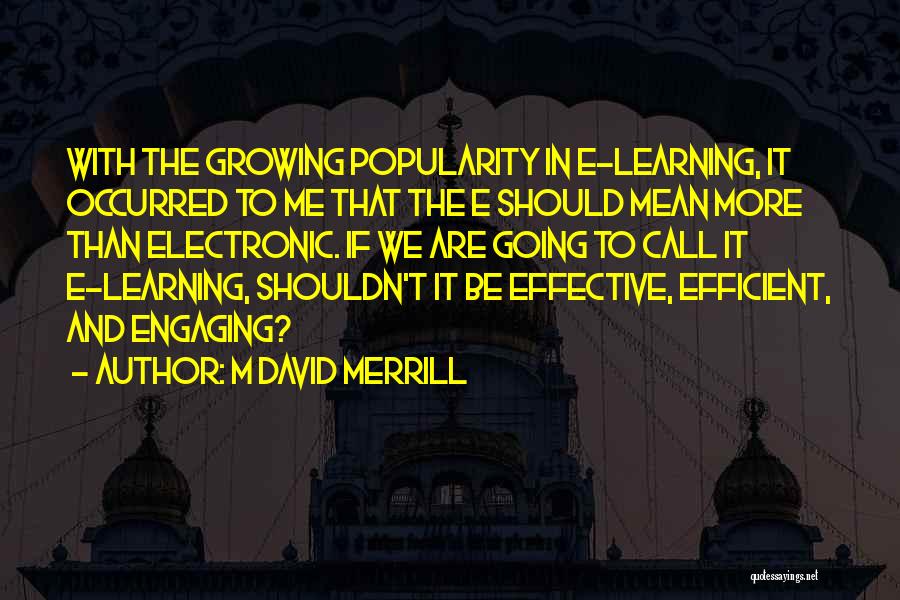 Online Education Quotes By M David Merrill