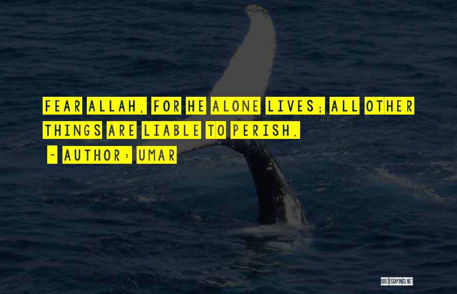 Only Fear Allah Quotes By Umar