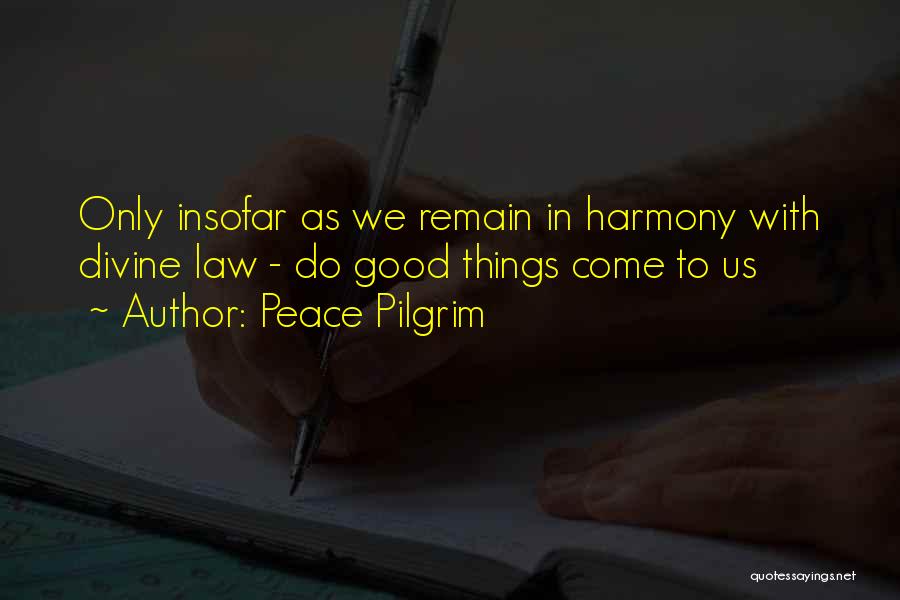 Only Good Things To Come Quotes By Peace Pilgrim