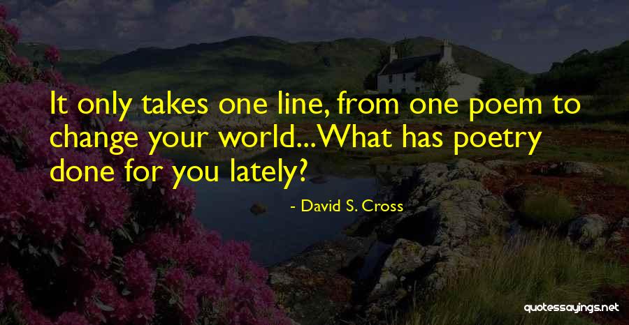 Only One Line Quotes By David S. Cross