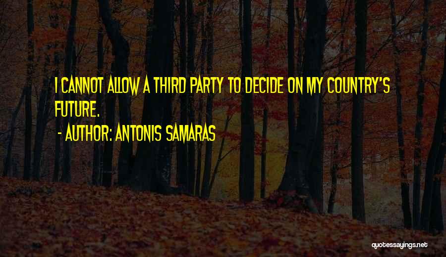 Only You Can Decide Your Future Quotes By Antonis Samaras