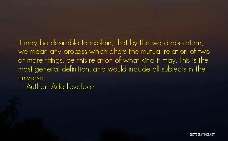 Operation Quotes By Ada Lovelace