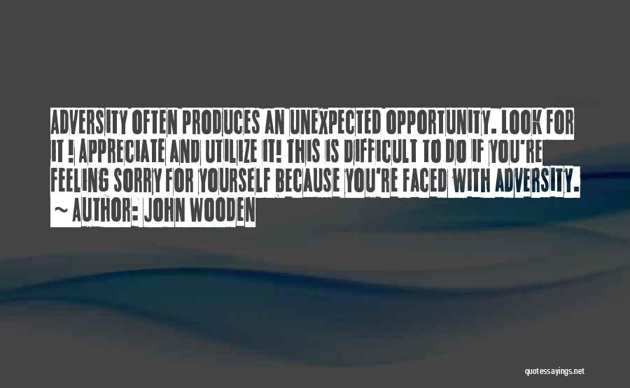 Opportunity And Adversity Quotes By John Wooden