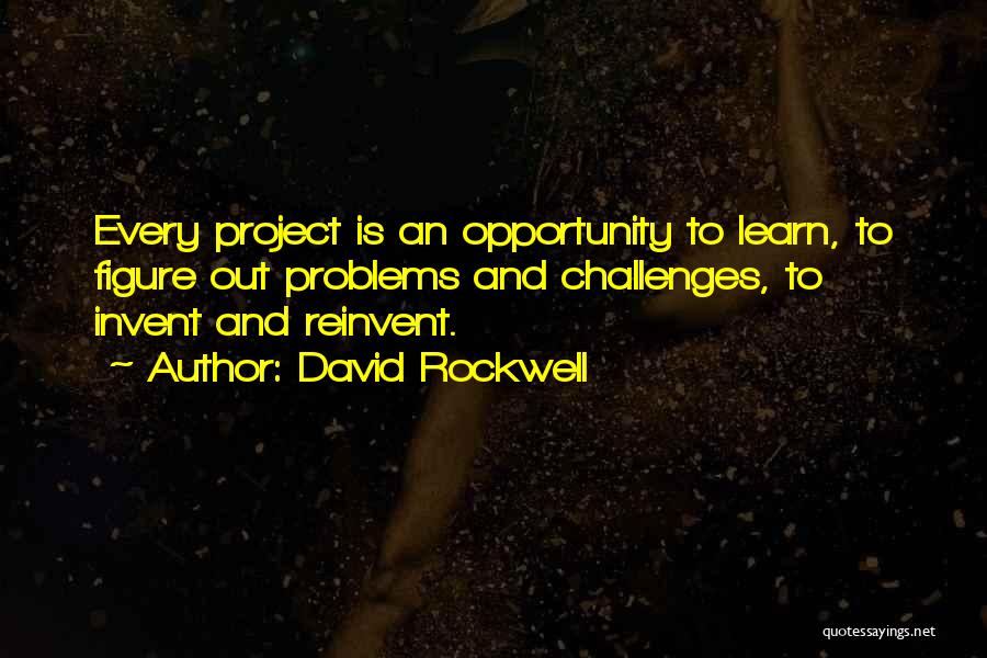 Opportunity And Challenges Quotes By David Rockwell