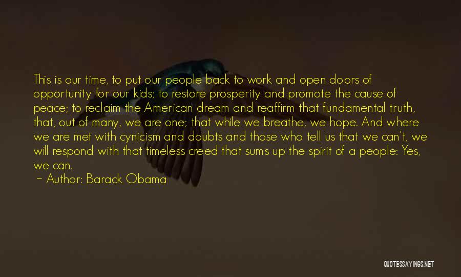 Opportunity Doors Quotes By Barack Obama