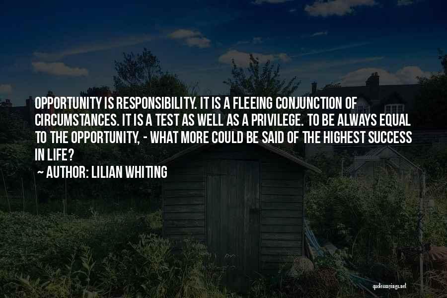 Opportunity In Life Quotes By Lilian Whiting