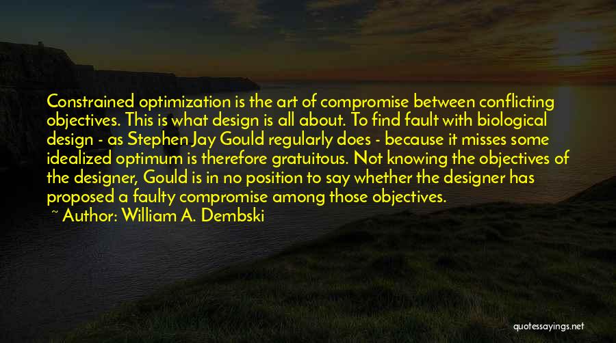 Optimisation Quotes By William A. Dembski