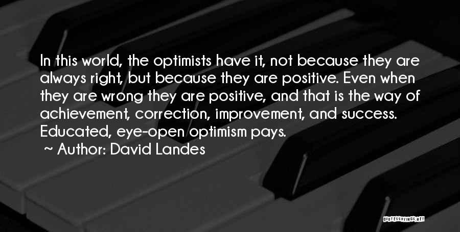 Optimism And Achievement Quotes By David Landes