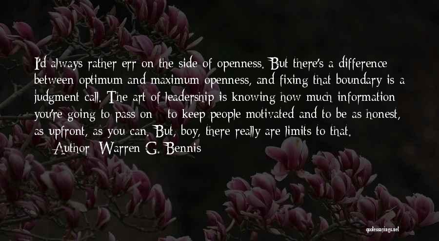 Optimum Quotes By Warren G. Bennis