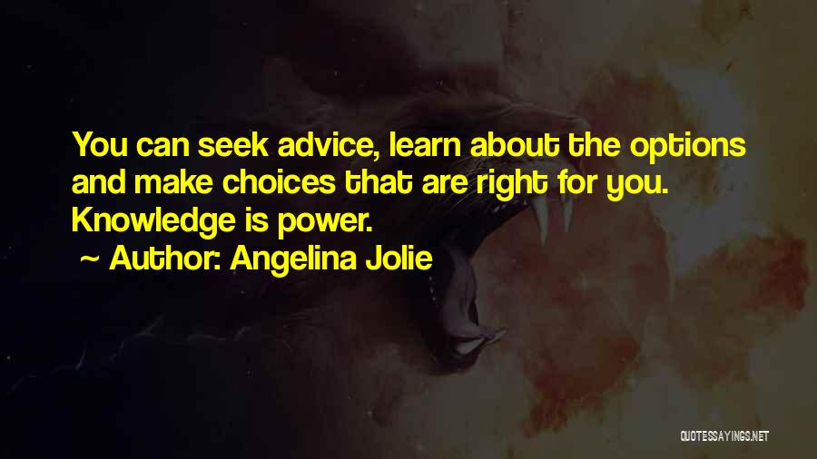 Options And Choices Quotes By Angelina Jolie