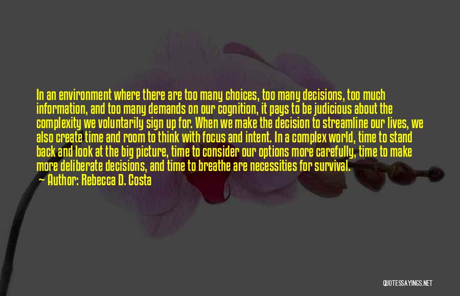 Options And Choices Quotes By Rebecca D. Costa