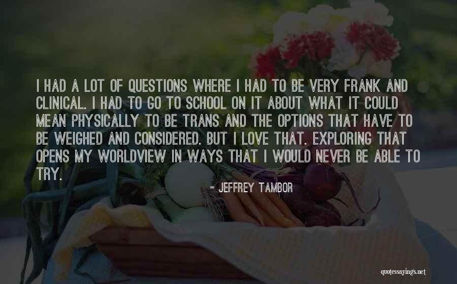 Options In Love Quotes By Jeffrey Tambor