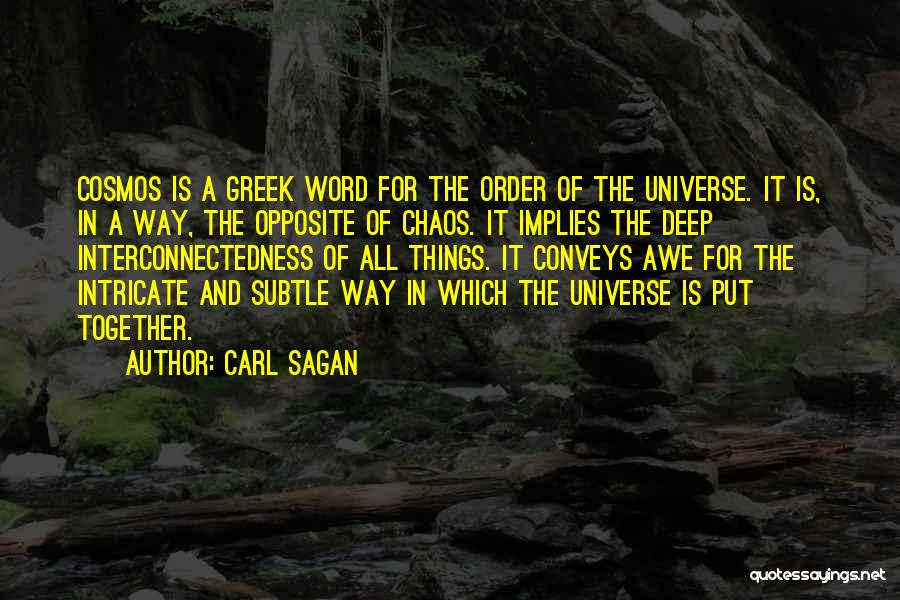 Order And Chaos Quotes By Carl Sagan