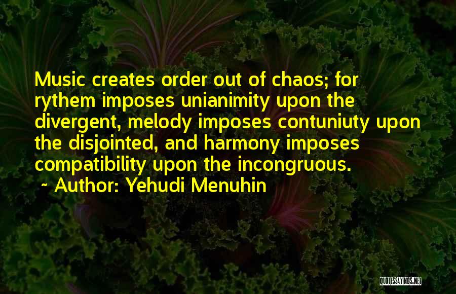 Order And Chaos Quotes By Yehudi Menuhin