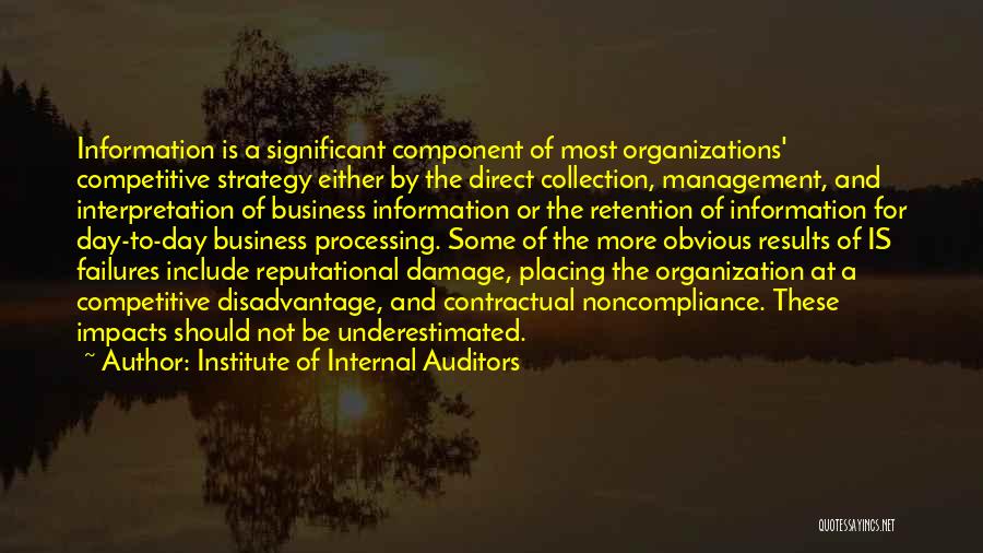 Organization Management Quotes By Institute Of Internal Auditors