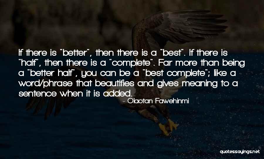 Other Half Relationship Quotes By Olaotan Fawehinmi Other Half Relationship Quotes By Olaotan Fawehinmi
