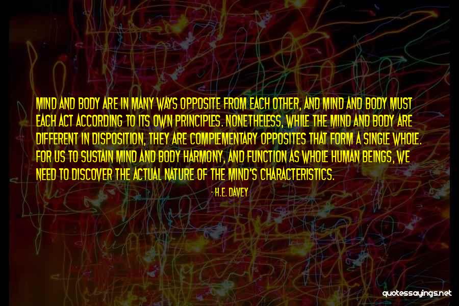 Other Human Body Quotes By H.E. Davey