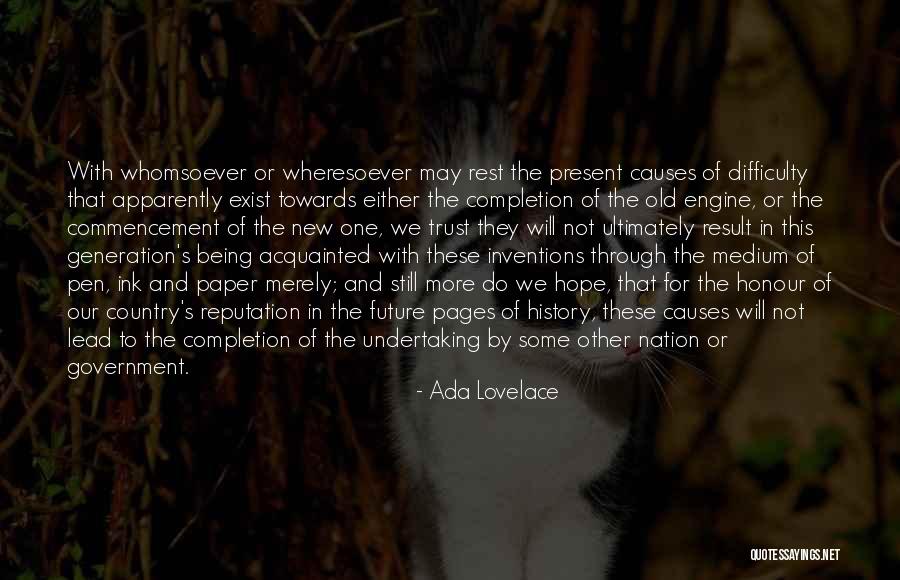 Our Future Generation Quotes By Ada Lovelace Our Future Generation Quotes By Ada Lovelace