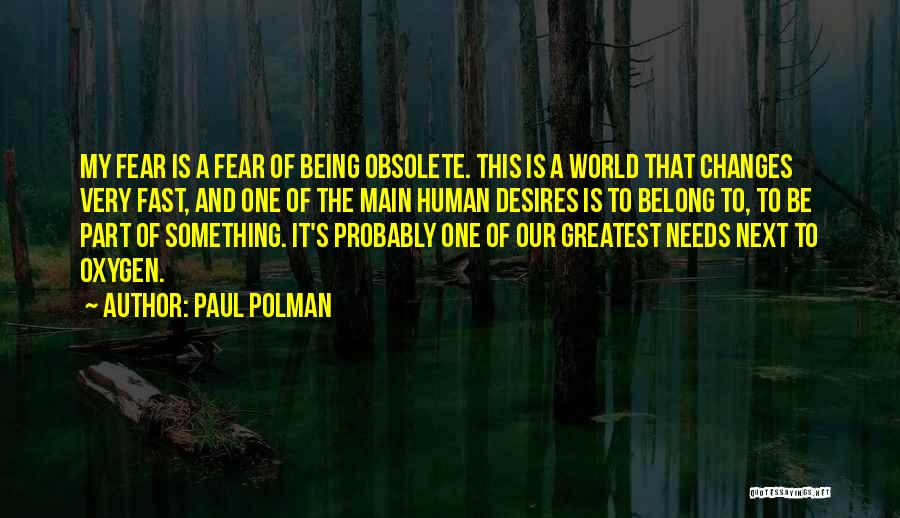 Our Greatest Fear Quotes By Paul Polman