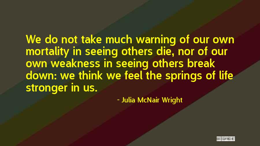 Our Own Mortality Quotes By Julia McNair Wright