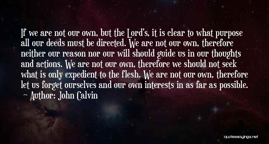 Our Own Thoughts Quotes By John Calvin