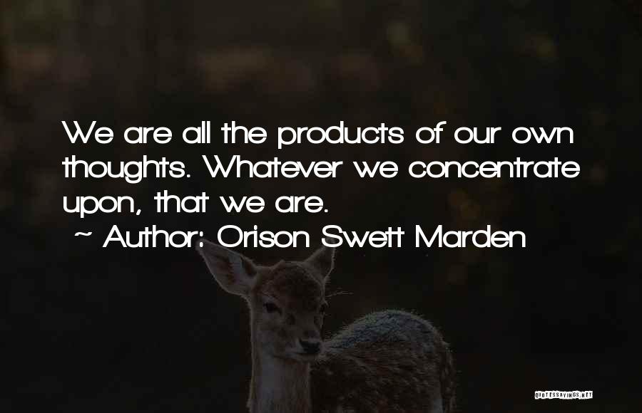 Our Own Thoughts Quotes By Orison Swett Marden