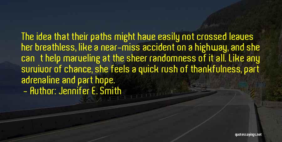 Our Paths Have Crossed Quotes By Jennifer E. Smith