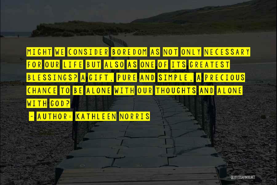 Our Precious Life Quotes By Kathleen Norris