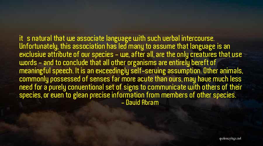 Our Senses Quotes By David Abram