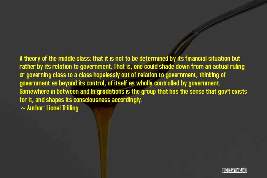 Out Of Control Government Quotes By Lionel Trilling