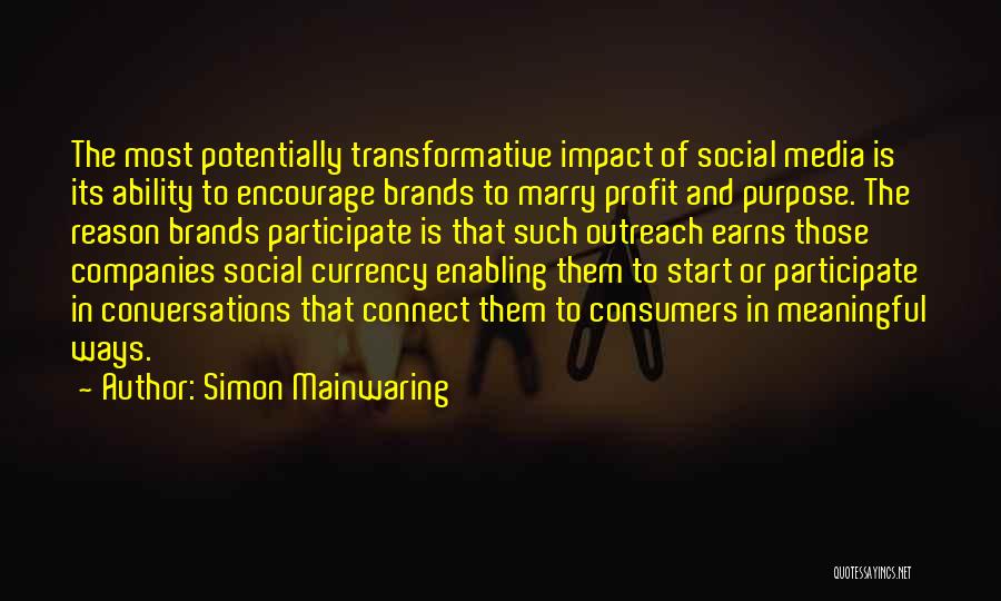 Outreach Quotes By Simon Mainwaring