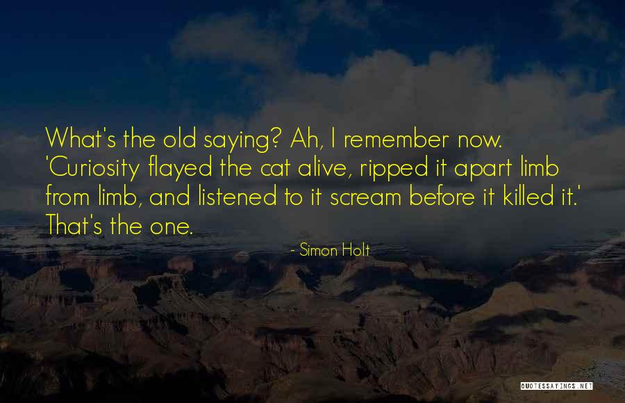 Over Curiosity Killed Quotes By Simon Holt Over Curiosity Killed Quotes By Simon Holt