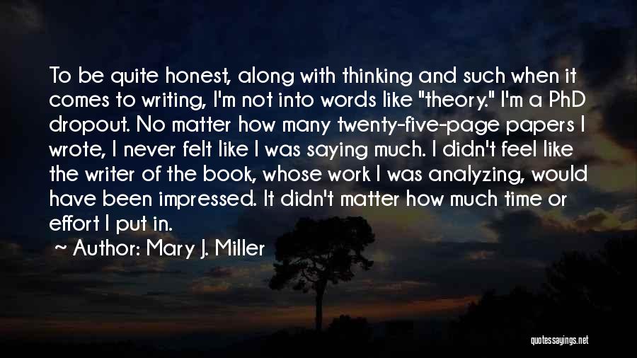 Over Thinking Over Analyzing Quotes By Mary J. Miller