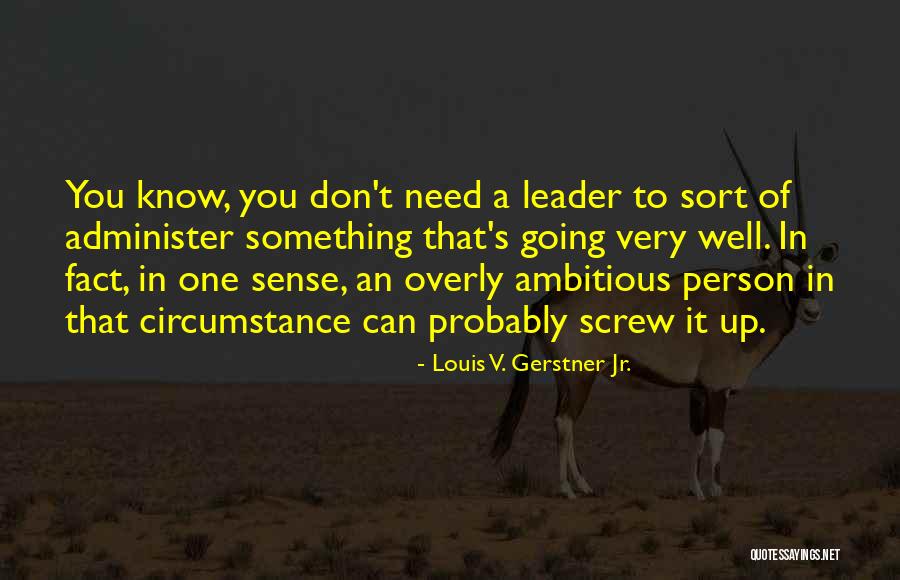 Overly Ambitious Quotes By Louis V. Gerstner Jr.