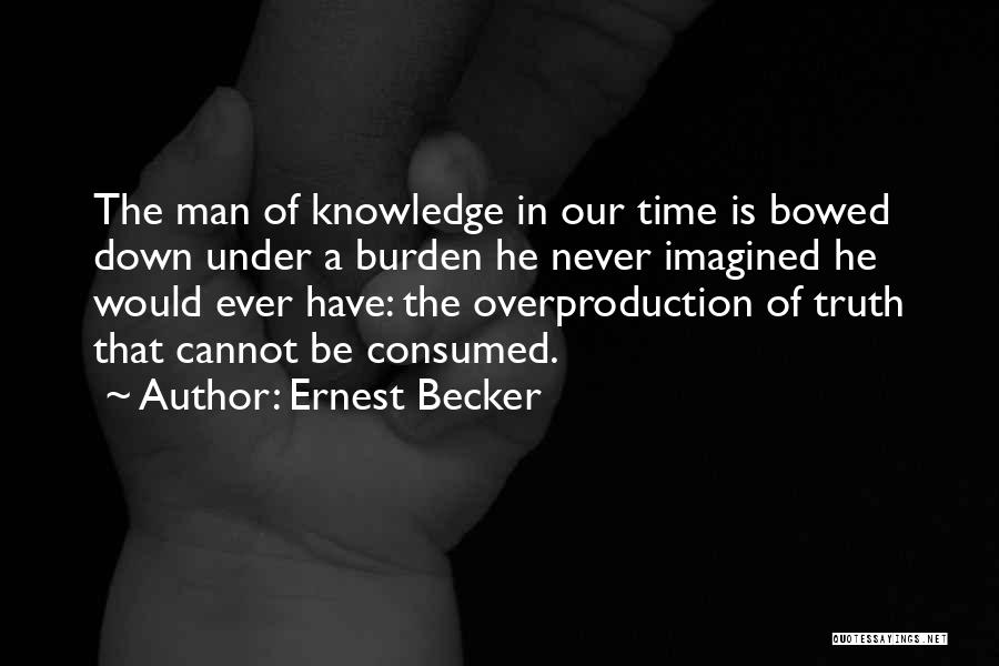 Overproduction Quotes By Ernest Becker