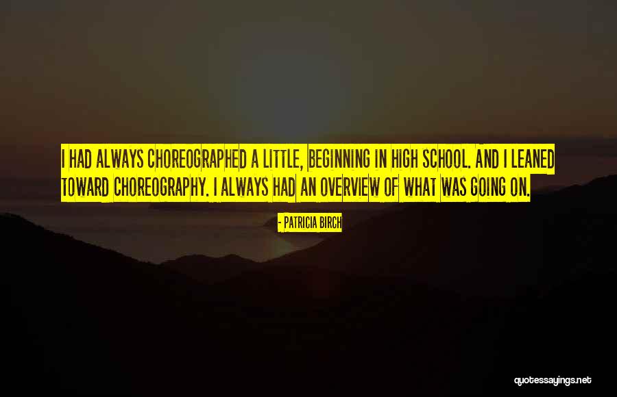 Overview Quotes By Patricia Birch Overview Quotes By Patricia Birch