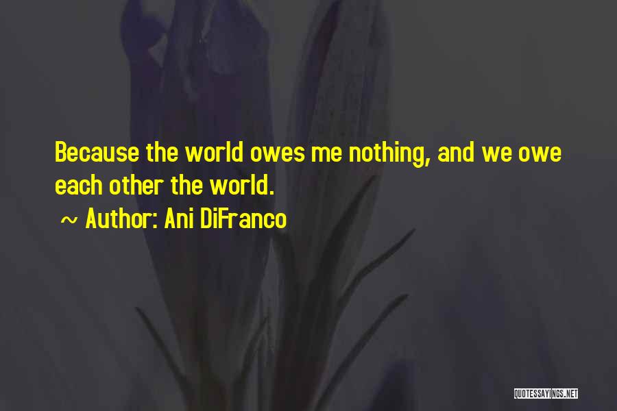 Owe Nothing Quotes By Ani DiFranco