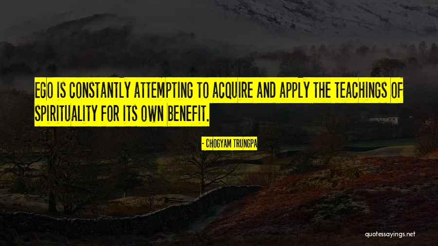 Own Benefit Quotes By Chogyam Trungpa Own Benefit Quotes By Chogyam Trungpa