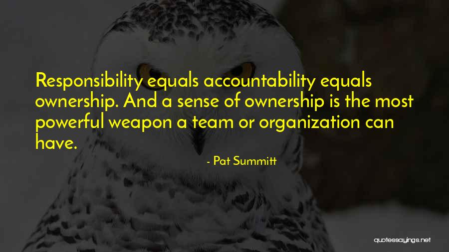 Ownership And Responsibility Quotes By Pat Summitt