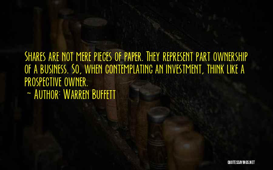 Ownership In Business Quotes By Warren Buffett