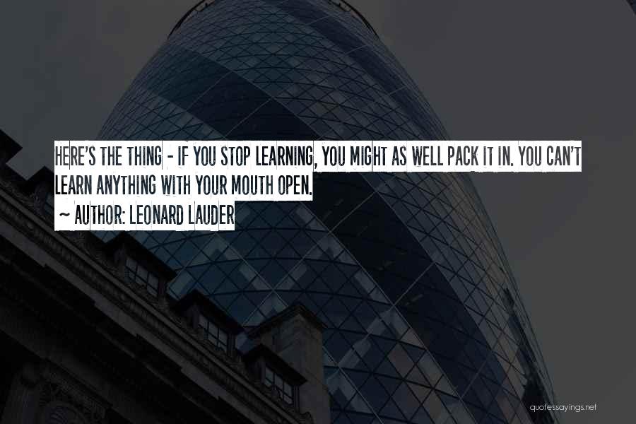 Packs Quotes By Leonard Lauder