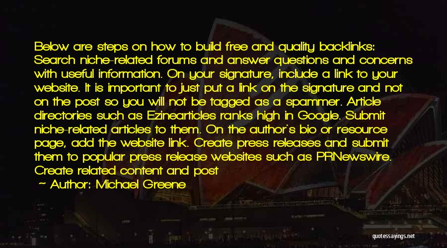 Page Link Quotes By Michael Greene